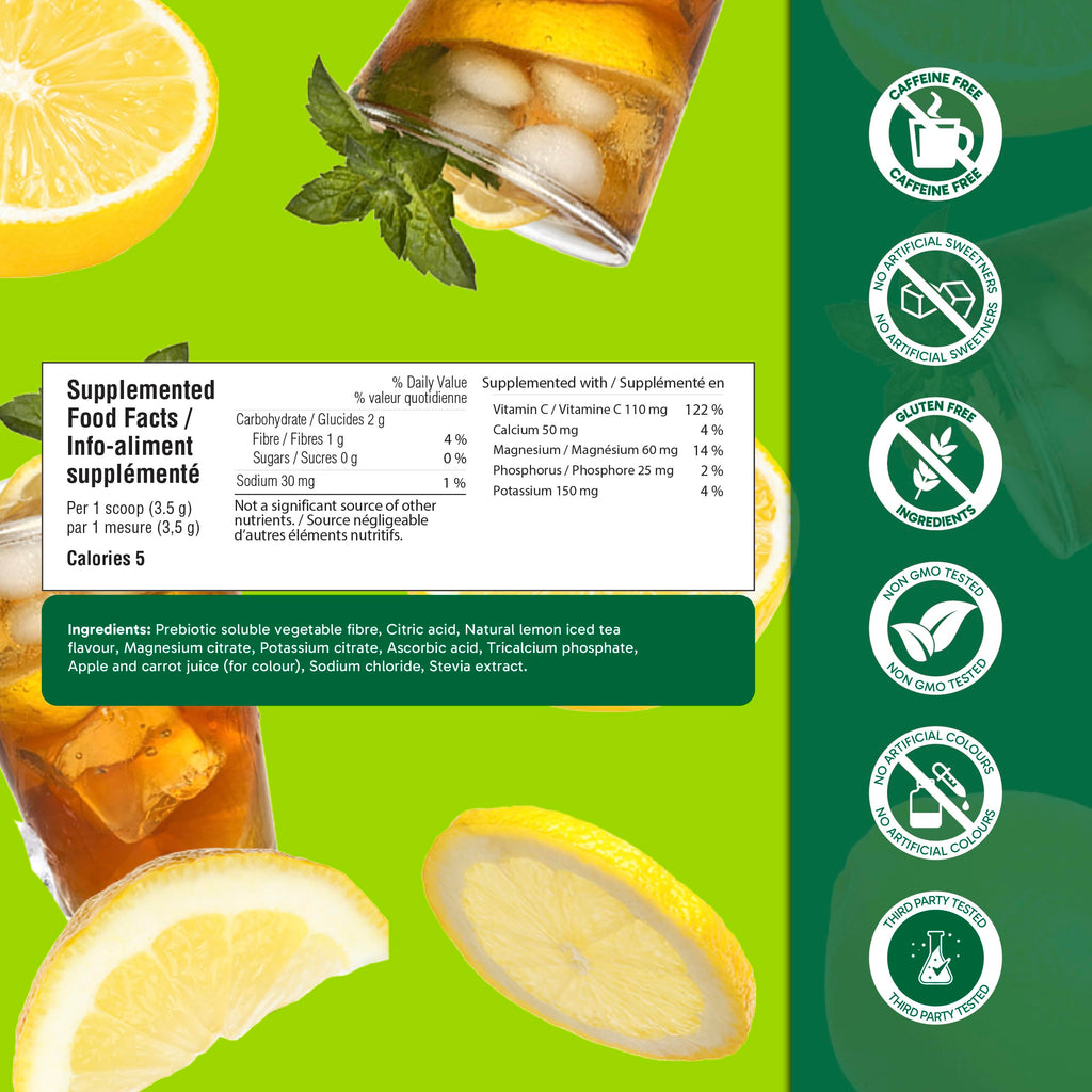 Organika Canadian-Made Electrolytes Powder |Classic Lemonade - 210g