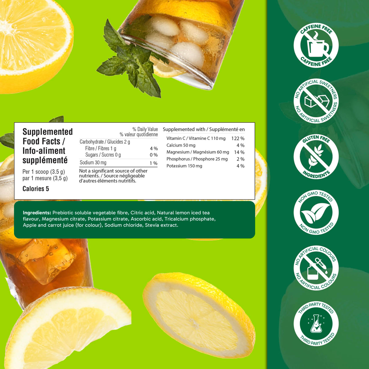 Organika Canadian-Made Electrolytes Powder |Classic Lemonade - 210g