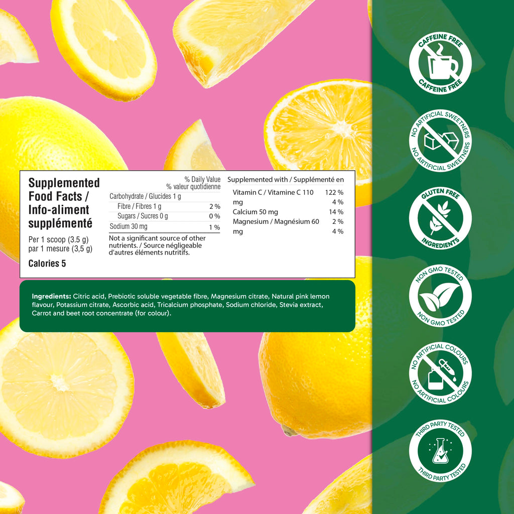 Organika Canadian-Made Electrolytes Powder |Classic Lemonade - 210g