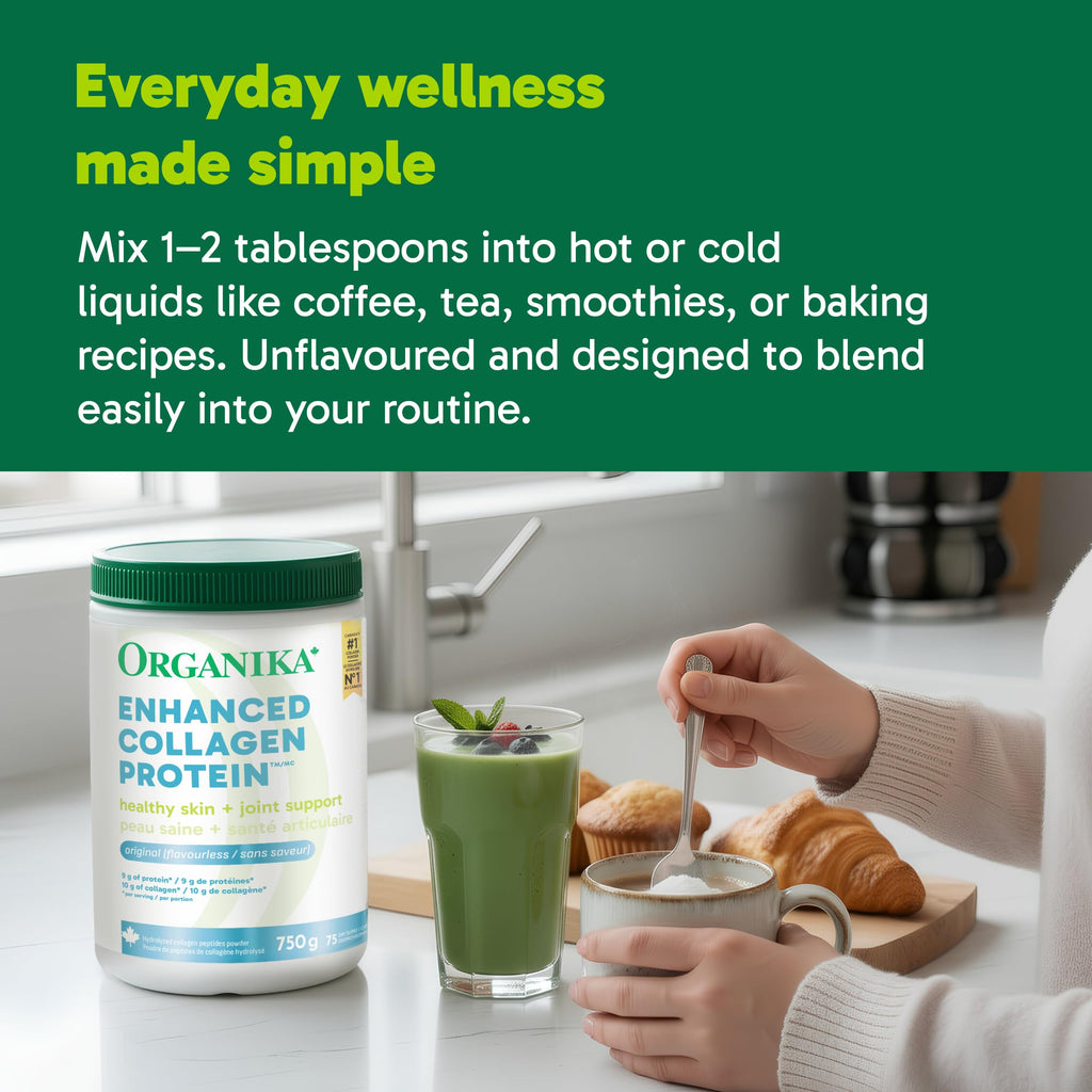 Organika Enhanced Collagen Peptides Powder (Type 1 & 3) | Unflavoured - 500g, 50 servings