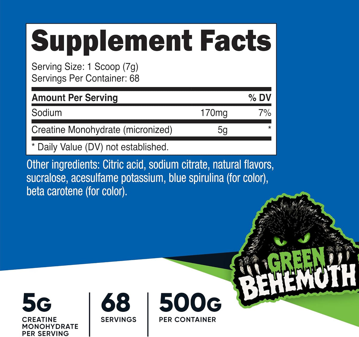 Nutricost Creatine Monohydrate Powder (White Behemoth) 500 Gram