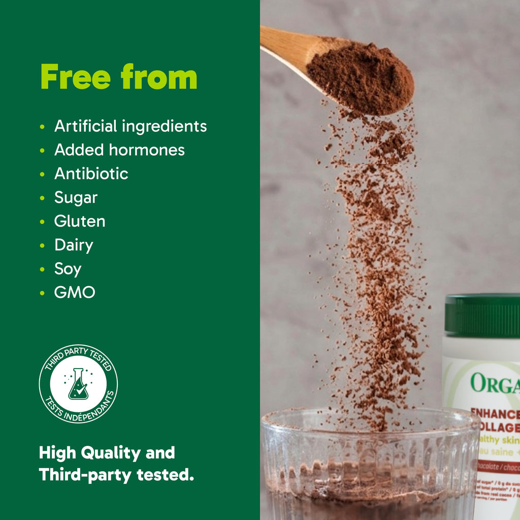 Organika Enhanced Collagen Peptides Powder (Type 1 & 3) | Unflavoured - 500g, 50 servings