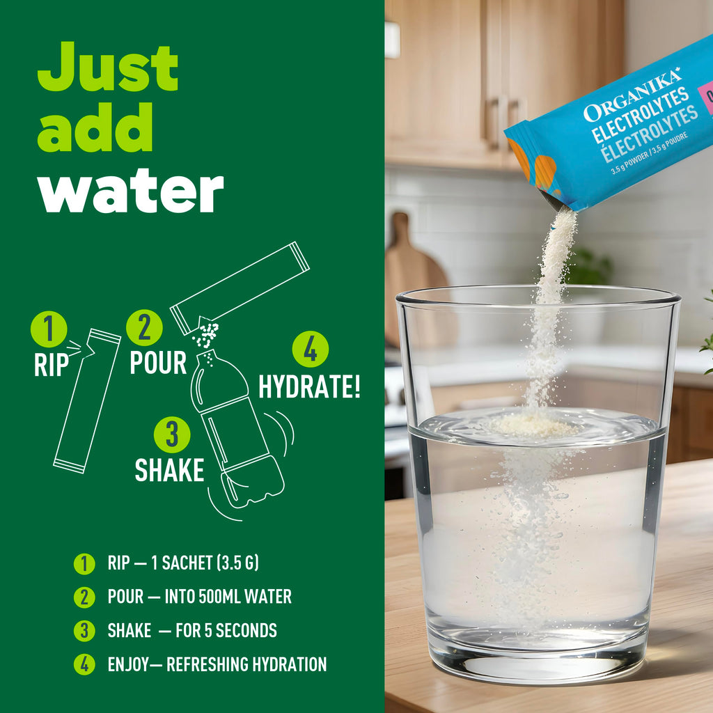 Organika Canadian-Made Electrolytes Powder |Classic Lemonade - 210g