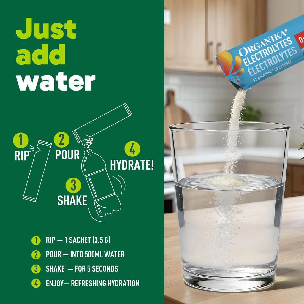 Organika Canadian-Made Electrolytes Powder |Classic Lemonade - 210g